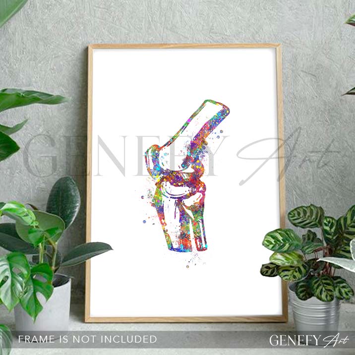 Knee Bone Anatomy Watercolour Print