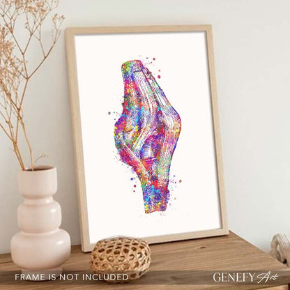 Knee Joint Watercolour Print