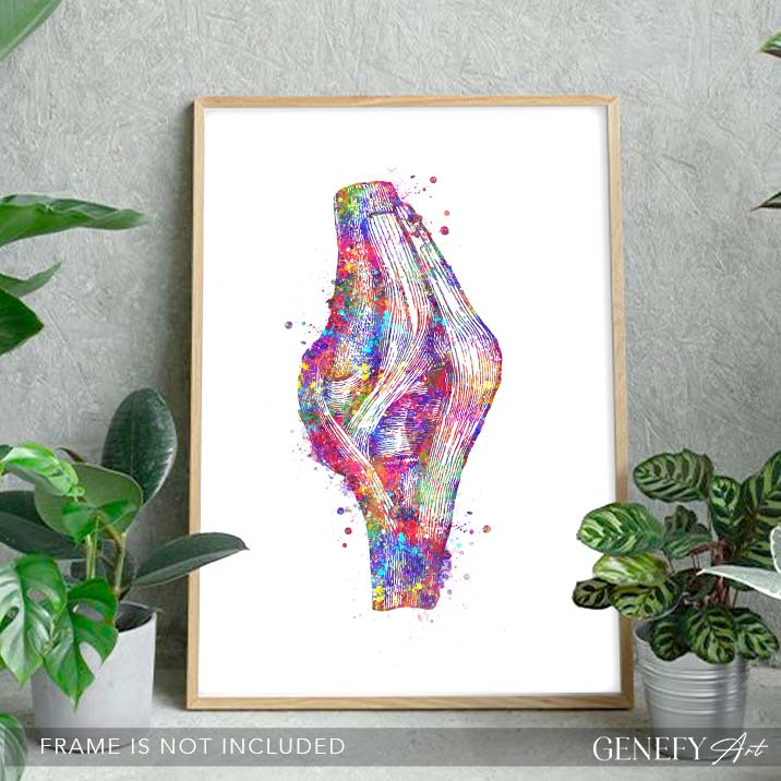 Knee Joint Watercolour Print
