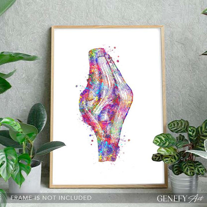 Knee Joint Watercolour Print