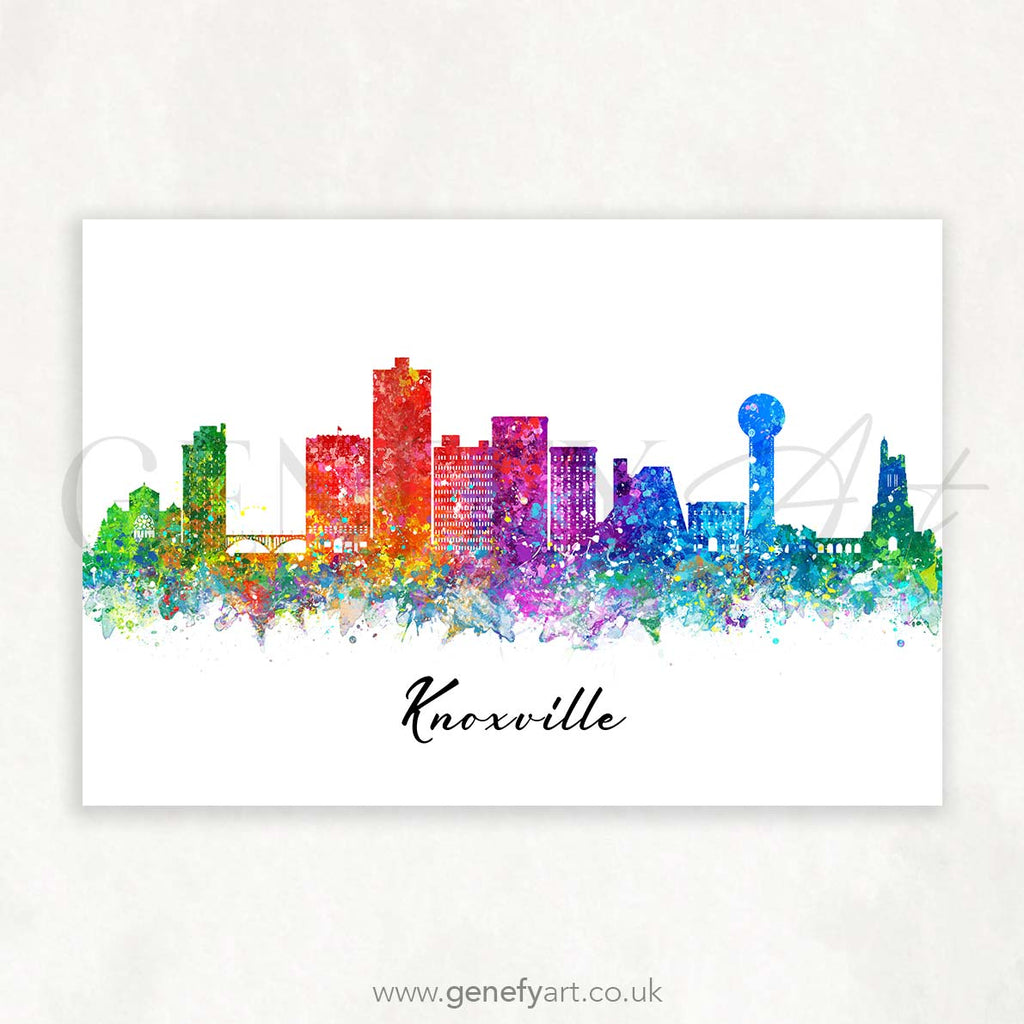 Knoxville Skyline Watercolour Print - Genefy Art