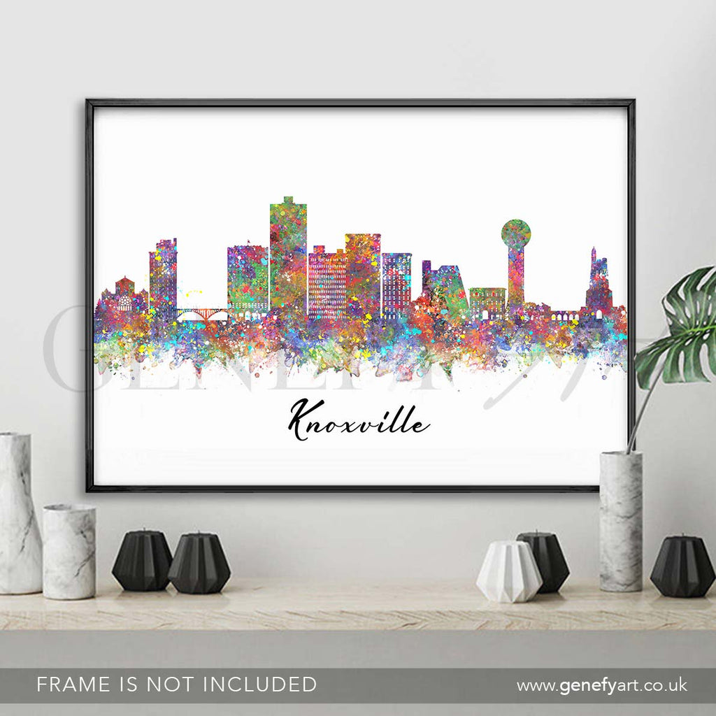 Knoxville Skyline Watercolour Print - Genefy Art