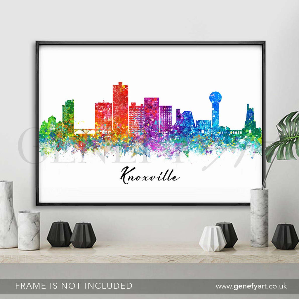 Knoxville Skyline Watercolour Print - Genefy Art