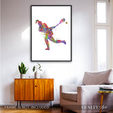 Lacrosse Female Player Watercolour Print Genefy Art