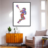 Lacrosse Player Watercolour Print Genefy Art