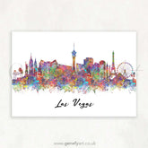 Las Vegas Skyline Watercolour Print - Genefy Art