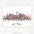 Las Vegas Skyline Watercolour Print - Genefy Art