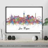 Las Vegas Skyline Watercolour Print - Genefy Art