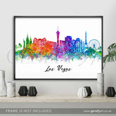 Las Vegas Skyline Watercolour Print - Genefy Art