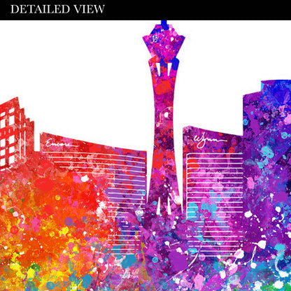 Las Vegas Skyline Watercolour Print - Genefy Art