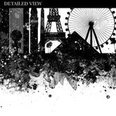 Las Vegas Skyline Black and White Watercolour Print - Genefy Art