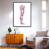 Human Leg and Foot Muscle Watercolour Print