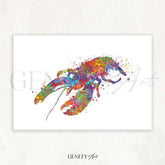Lobster Watercolour Print - Genefy Art