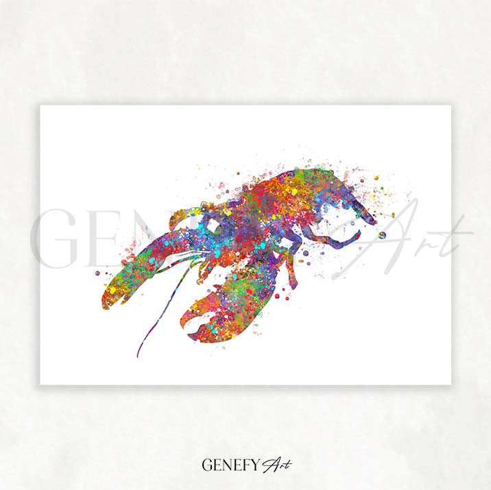 Lobster Watercolour Print - Genefy Art