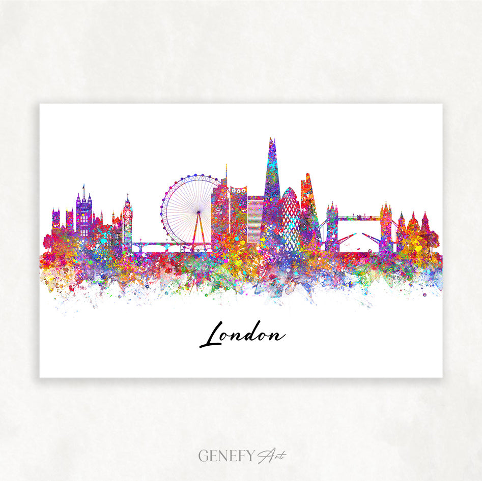London Skyline Watercolour Art Print