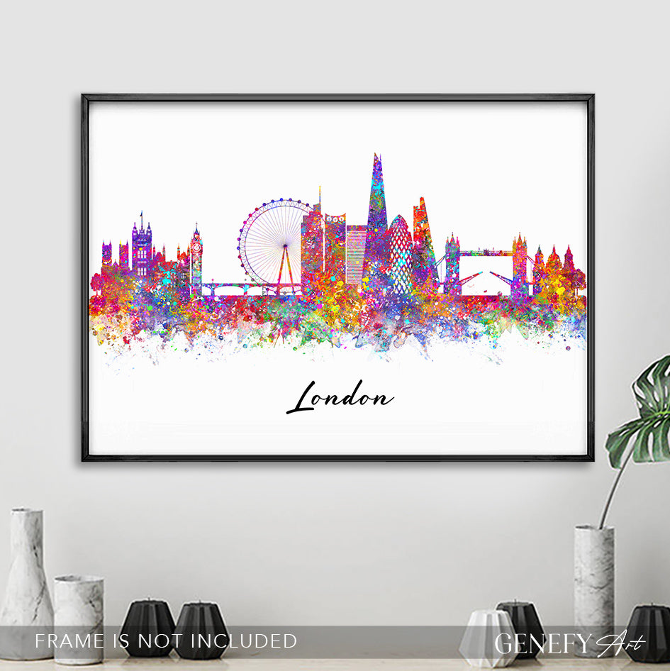 London Skyline Watercolour Art Print