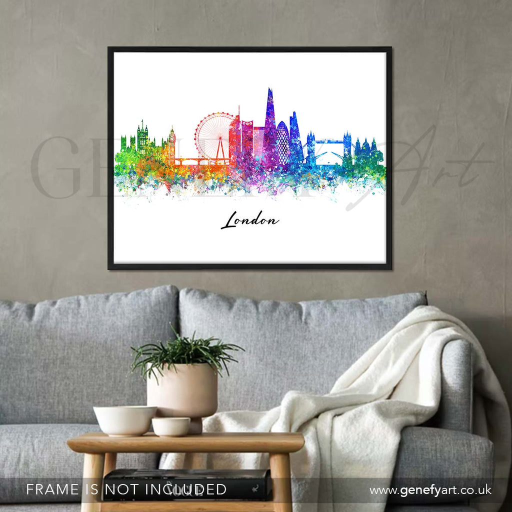 London Skyline Watercolour Print - Genefy Art