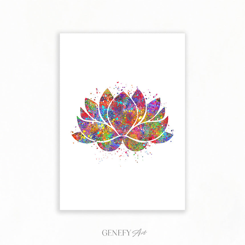 Lotus Flower Watercolour Art Print