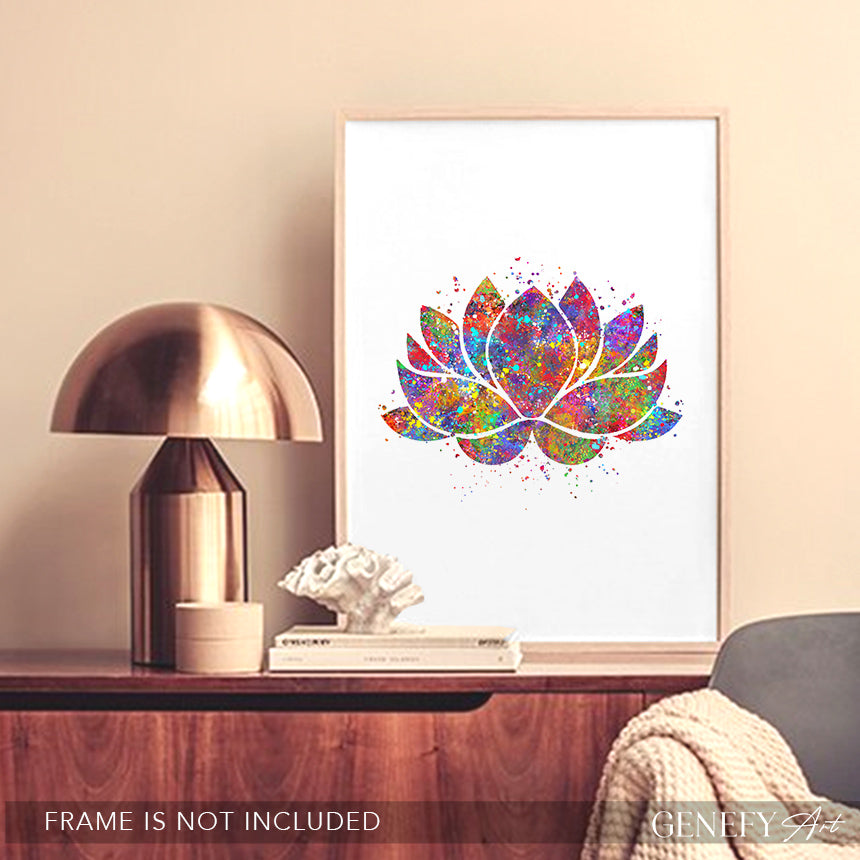Lotus Flower Watercolour Art Print
