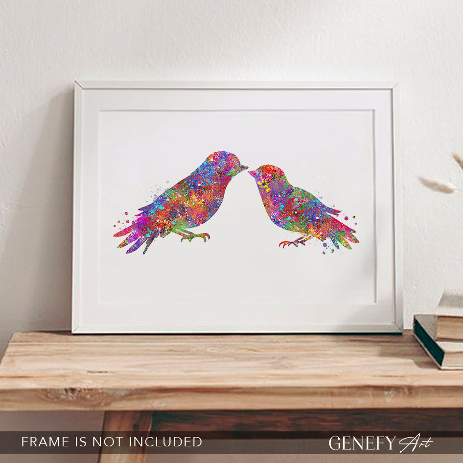 Love Birds Watercolour Art Print