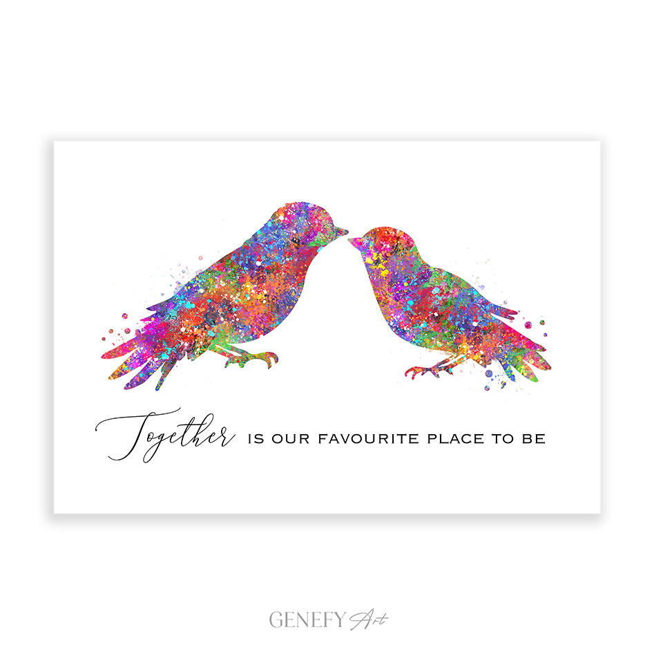 Love Birds Watercolour Print