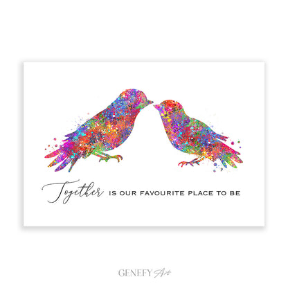 Love Birds Watercolour Print