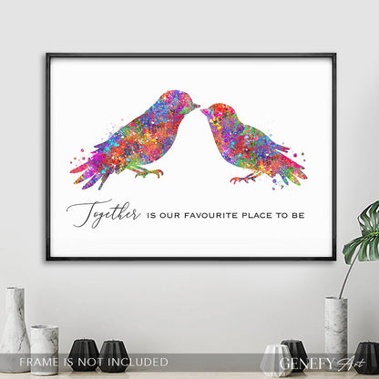 Love Birds Watercolour Print