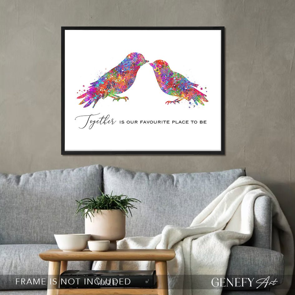 Love Birds Watercolour Print