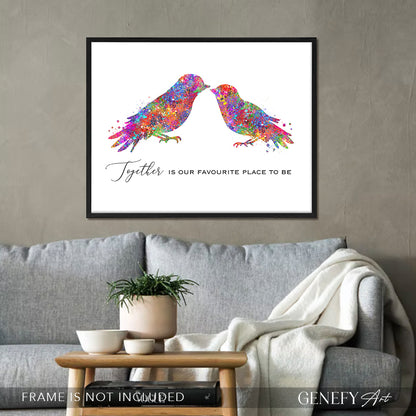 Love Birds Watercolour Print