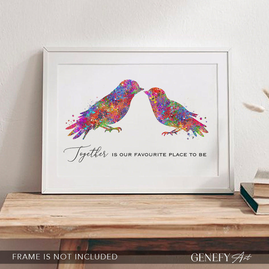 Love Birds Watercolour Print
