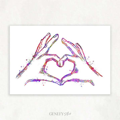 Love Hand Watercolour Art Print