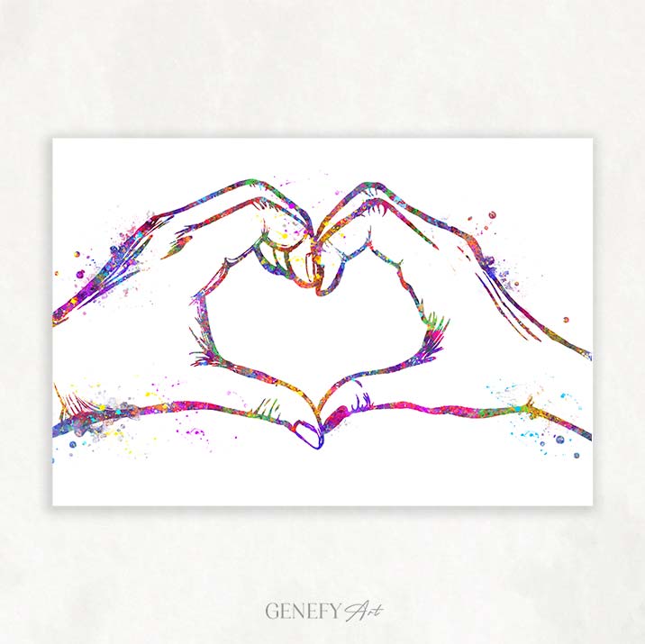 Love Hand Watercolour Art Print