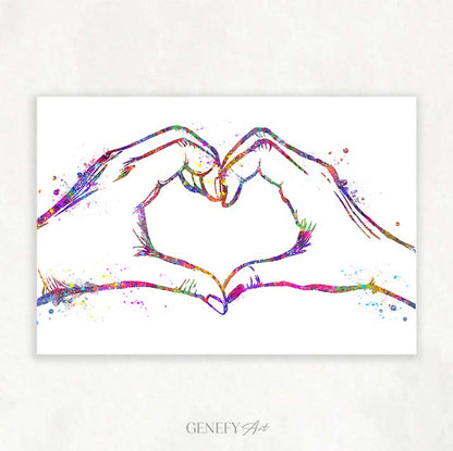 Love Hand Watercolour Art Print