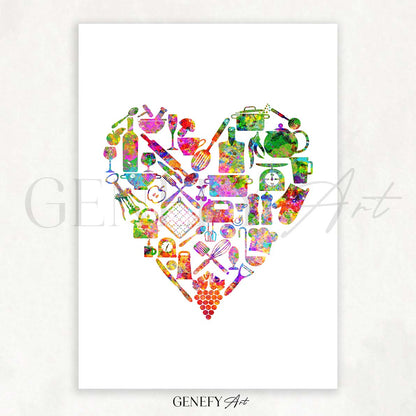 Kitchen Love Watercolour Print
