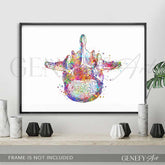 Lumbar Spine Cross Section Anatomy Watercolour Print - Genefy Art