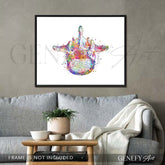 Lumbar Spine Cross Section Anatomy Watercolour Print - Genefy Art