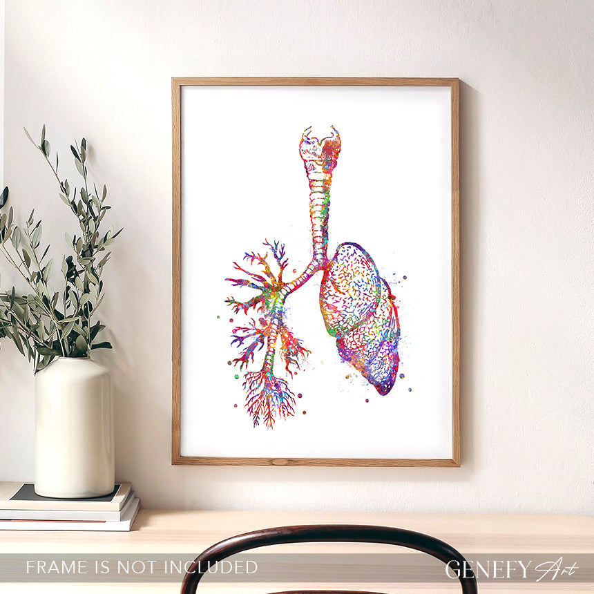 Lungs Anatomy Watercolour Art Print