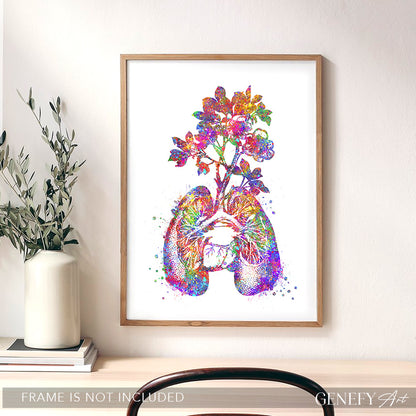 Lungs Anatomy Watercolour Art Print