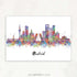 Madrid Skyline Watercolour Art Print - Genefy Art
