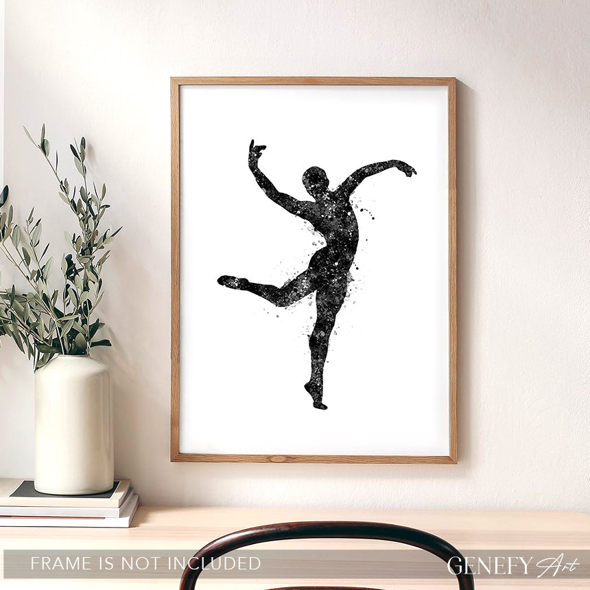 Male Dancer Black and White Art