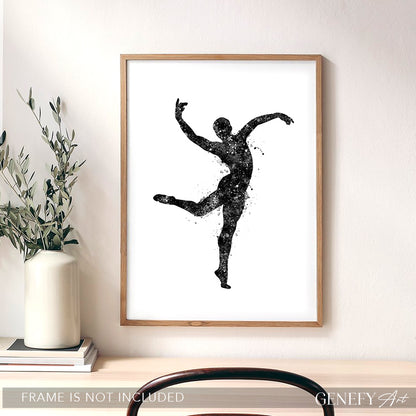 Male Dancer Black and White Art