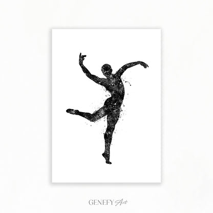 Male Dancer Black and White Art