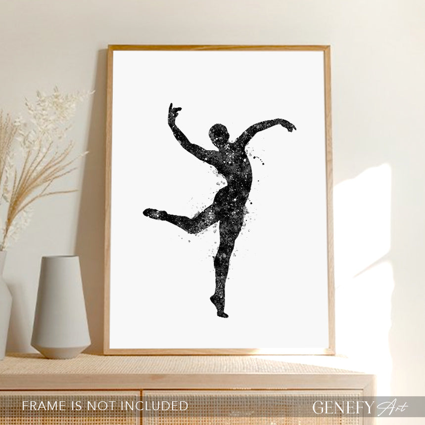 Male Dancer Black and White Art