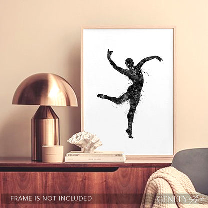 Male Dancer Black and White Art