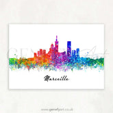 Marseille Skyline Watercolour Print - Genefy Art