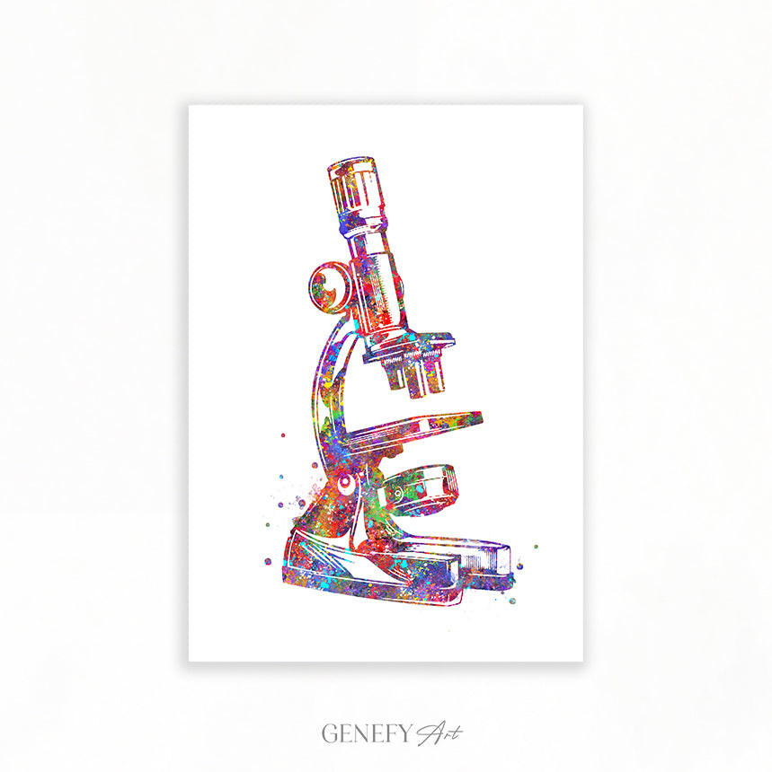 Microscope Watercolour Art Print