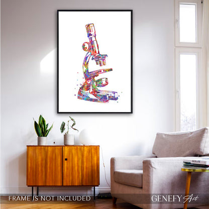 Microscope Watercolour Art Print