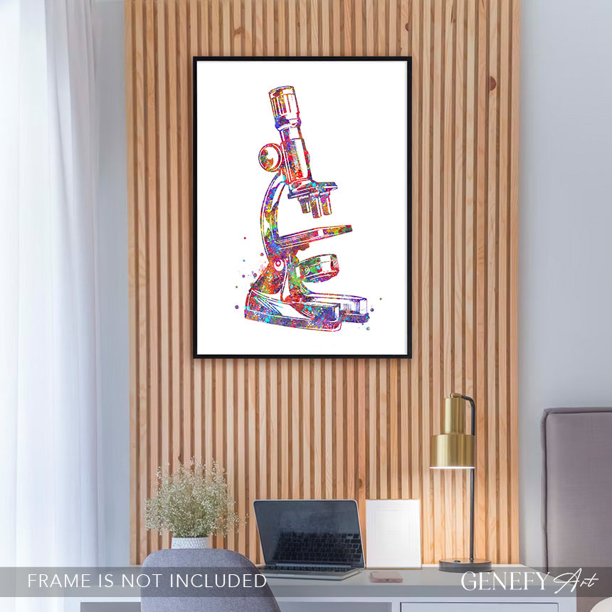Microscope Watercolour Art Print