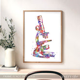 Microscope Watercolour Art Print