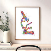 Microscope Watercolour Art Print - Genefy Art
